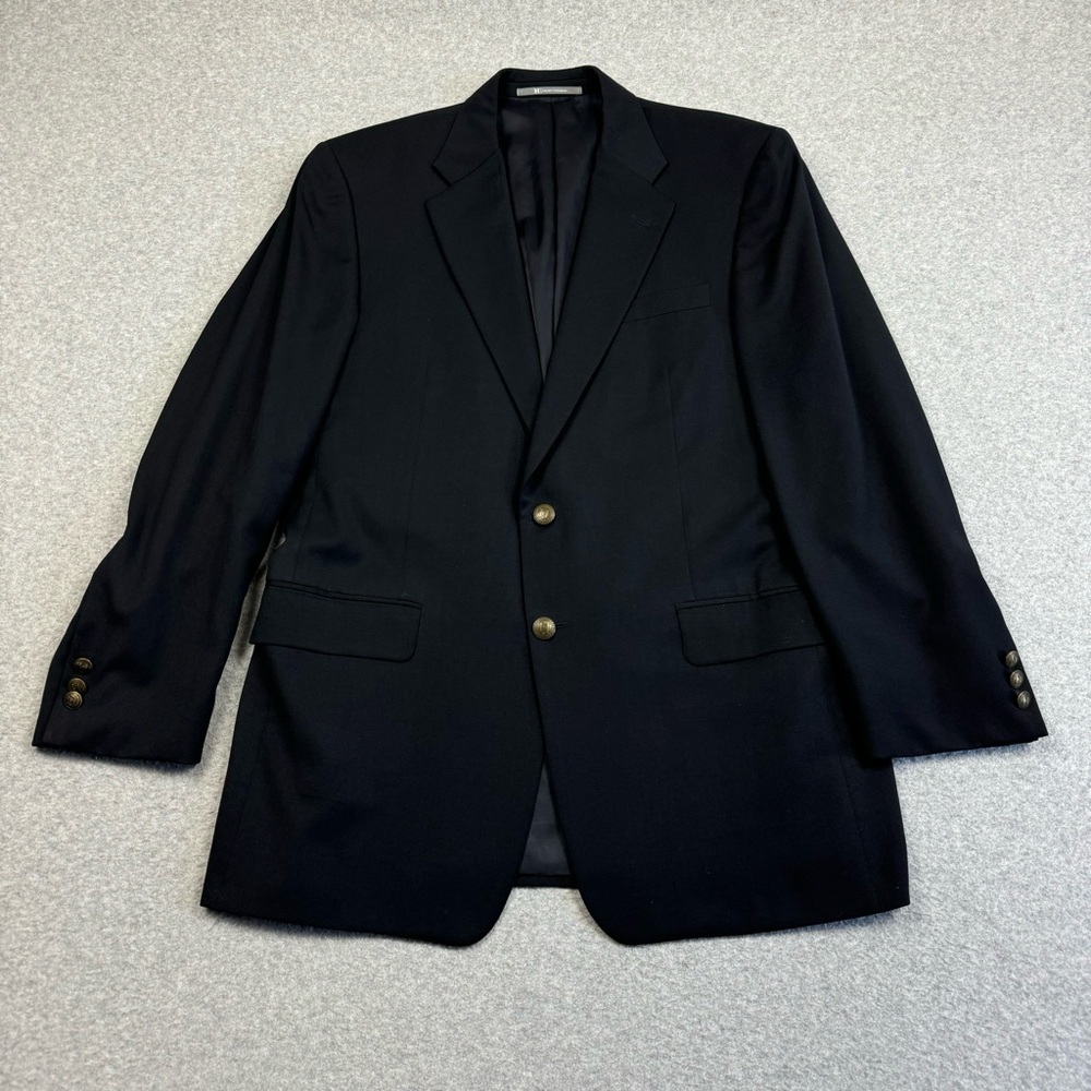 Hickey Freeman Madison Blazer Sport Coat Mens 41R Black Wool Cashmere USA Made